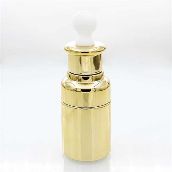 10 (1) UV Gold Glass Dropper Bottle with Aluminum Cap-LZGZPH1003 - Image 1