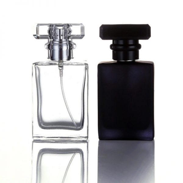 Black Colour Glass Perfume Bottle With Spray Cap-LZXZDX1001 - Image 1