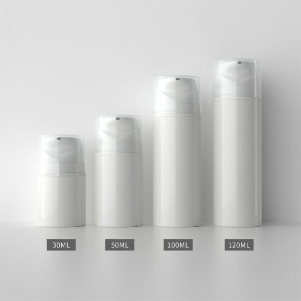 10 (2) White Cosmetic Airless Lotion Bottle-LZNBLW1009 - Image 1