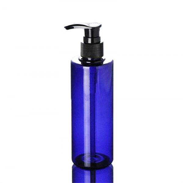 (2) Black Cap Blue Soap Shampoo Bottle Plastic Pump PET Bottle-LZGZXM1008 - Image 1