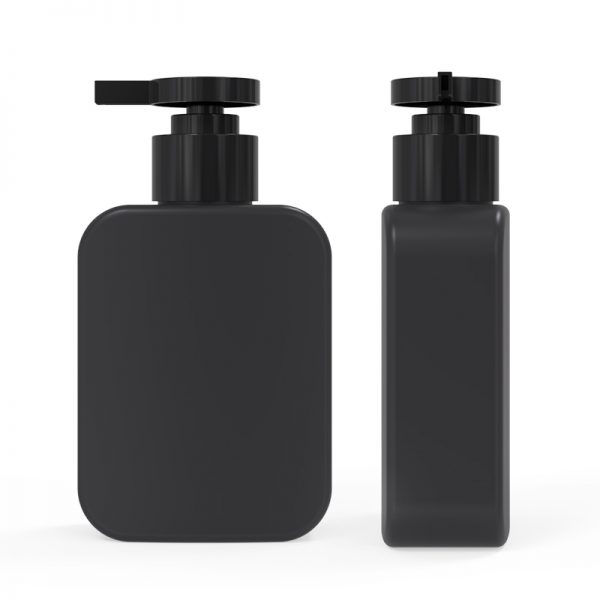 H5163bcfabcac4975a8c734c8011ba055V HDPE Black SquareLotion Bottle for Personal Care Product-LZFSQS1005 - Image 1