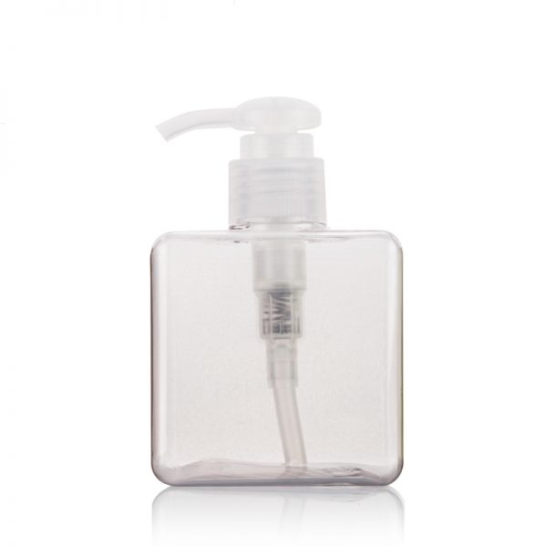 Square pet cosmetic bottle with lotion pump LZNBLW-021 - Image 1
