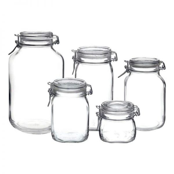 Glass Storage Jar Bottle With Flip Top Cap-LZXZHF1004 - Image 1