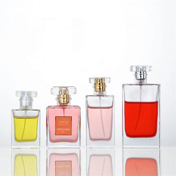 Customized square transparent glass perfume bottle-LZXZDX1006 - Image 1