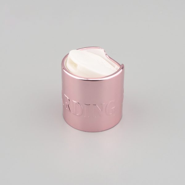 Rose Gold Aluminum Plastic Disc Cap For Personal Care Bottle - Image 1