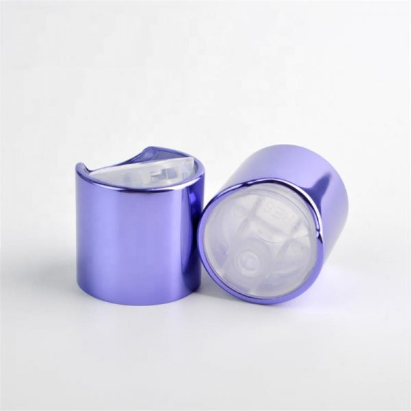 10 (1) For Cosmetic Bottles Aluminum Plastic Disc Top Cap - Image 1