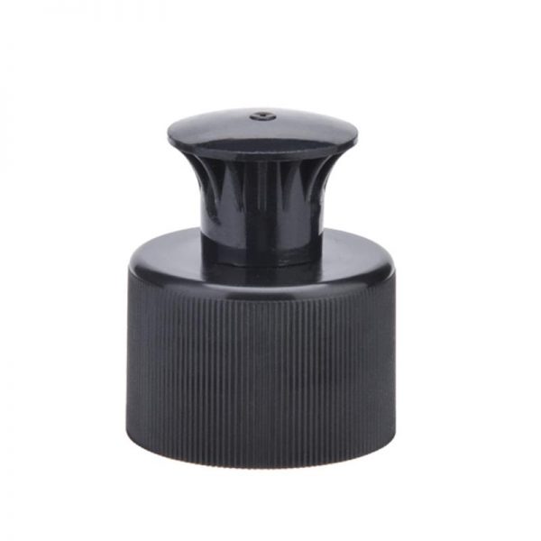 Black Push Pull Caps For Bottles - Image 1