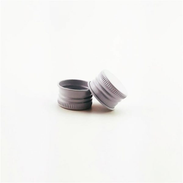 10 (2) White Crimped Plastic Bottle Aluminum Cap - Image 1