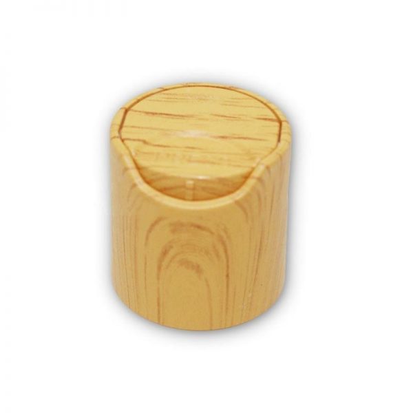 Water Transfer Printed Plastic Disc Top Cap with Wood Surface - Image 1