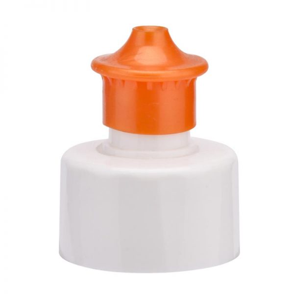 10 (4) White Orange Twist Top Plastic Caps - Image 1