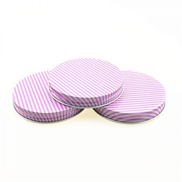 10 (4) Striped Purple Nut Snack Bottle Aluminum Cap - Image 1
