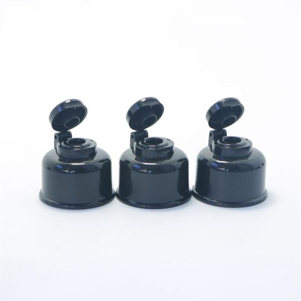 10 (5) Black Color Plastic Flip Top Cap - Image 1