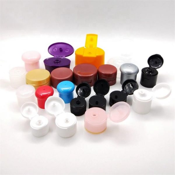 PP Smooth& Ribbed Skirt Hinged Flip Top Snap Cap Dispensing Cap - Image 1