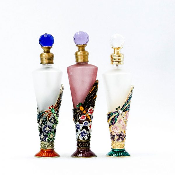 主图_5 Conical perfume bottle with dragonfly pattern - Image 1