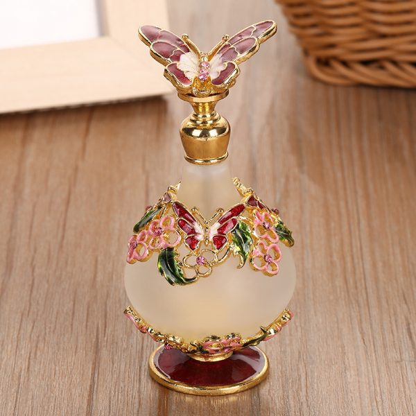 Vintage inlaid butterfly essential oil bottle - Image 1