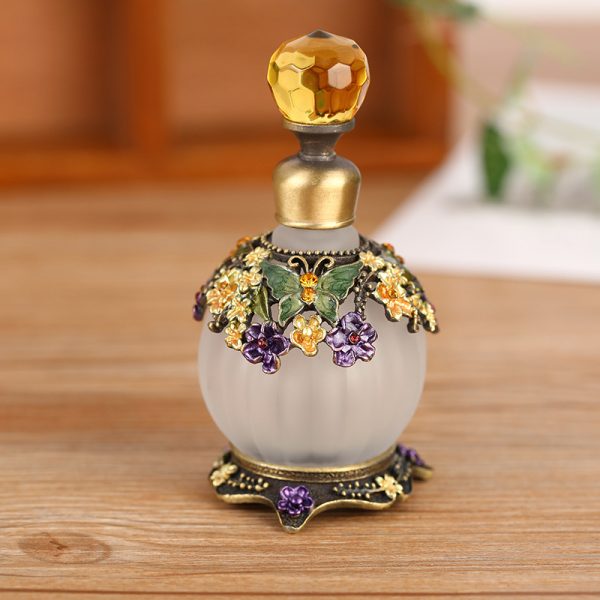 Metal butterfly perfume glass bottle - Image 1