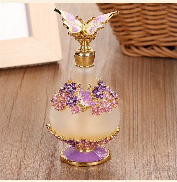 Enamel Butterfly Small Floral Perfume Bottles - Image 1