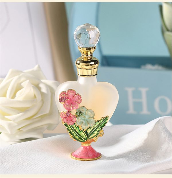 详情图_13 Heart-shaped glass perfume bottle with Hawaiian flower pattern - Image 1
