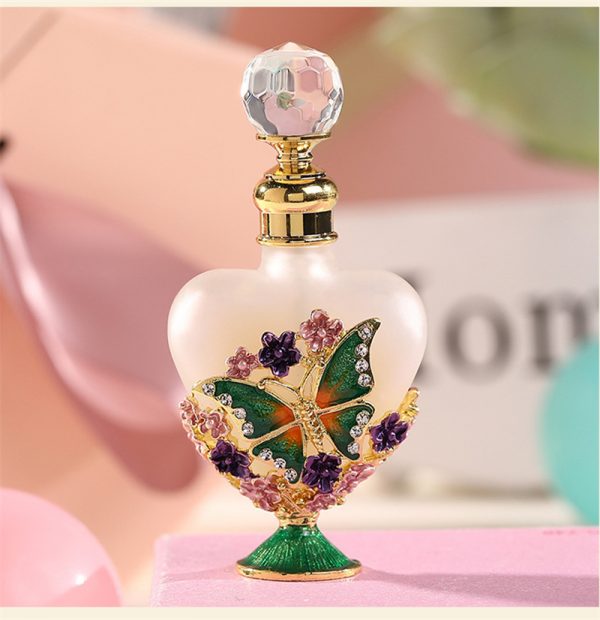 详情图_13 Heart-shaped glass perfume bottle with big butterfly pattern - Image 1
